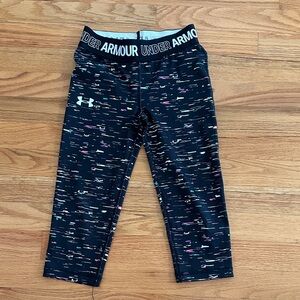 Under Armour Kids Black Multi-Color Leggings Size S!